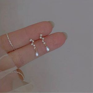 New Dainty water drop dangle gold earrings